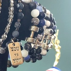 Handmade Bracelettes with Dumbell Charm & Diffusion